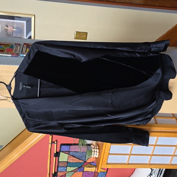 Rag and Bone Victor black silk surplice blouse size PS - Picture 9 of 15